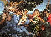 Lorenzo Lotto Madonna and Child with Saints Catherine and James painting
